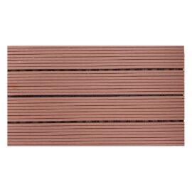 BROWN WPC TILE WITH GROOVED LINES