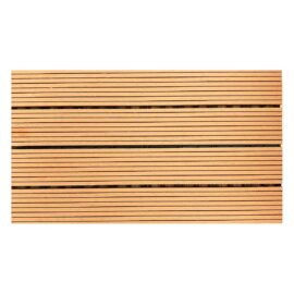 TEAK WPC TILE WITH GROOVED LINES